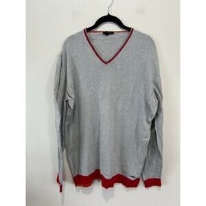 Codice cotton sweater v neck mens 54 (large US) grey small stain